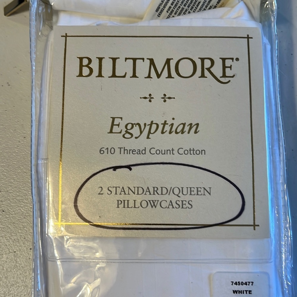 Biltmore 610 count Egyptian cotton standard pillow cases